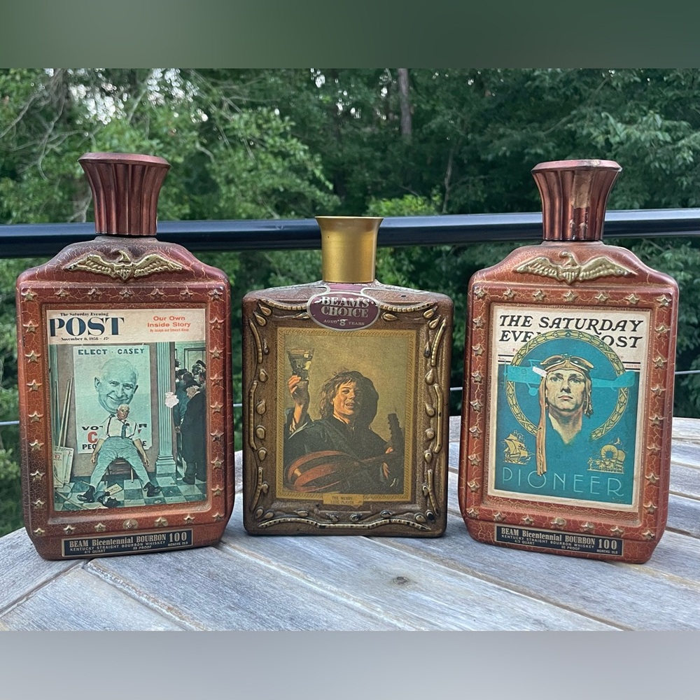Set of 3 Jim Beam Collectible Bottles / Decanters